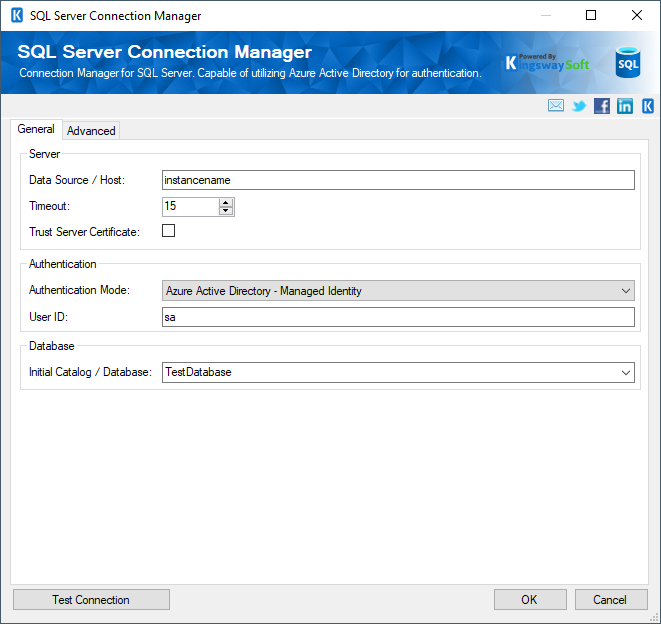 SQL Server Connection Manager - Managed Identity
